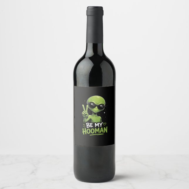 Rótulo De Garrafa De Cerveja Seja Meu Hooman 👽 (Frente)