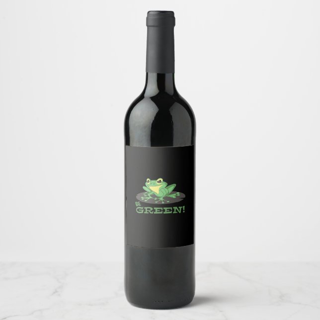 Rótulo De Garrafa De Cerveja Seja Sapo Verde | Sapo de animação | Sapo Engraçad (Frente)
