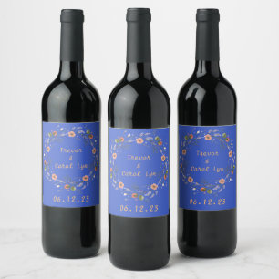 Rótulo De Garrafa De Cerveja Selo Personalizado de Flores de Vinho