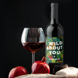 Rótulo De Garrafa De Cerveja Selvagem Sobre Sua Colorida Selva Deixa Pinta De A