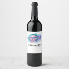 Rótulo De Garrafa De Cerveja Série Aquarela: Água-viva