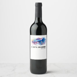Rótulo De Garrafa De Cerveja Série de Aquarela: Peixe Betta