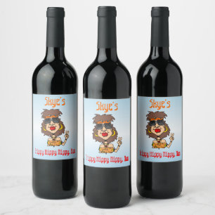 Rótulo De Garrafa De Cerveja [Seu nome] Trippy Hippy Nippy, Man Custom Engraça