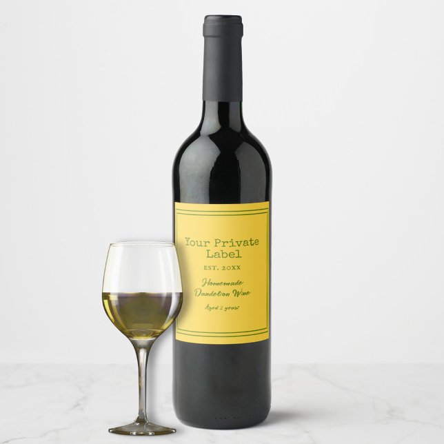 Rótulo De Garrafa De Cerveja Seu rótulo particular Vinho Dandelion casado (Criador carregado)
