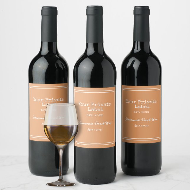 Rótulo De Garrafa De Cerveja Seu Rótulo Privado de Vinho de Pêssego Caseiro (Criador carregado)
