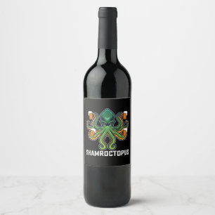Rótulo De Garrafa De Cerveja Shamroctopus Octopus Lover Dia de São Patrício