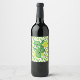 Rótulo De Garrafa De Cerveja Silo Limões e Limões Verde Amarelo Casamento