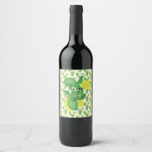 Rótulo De Garrafa De Cerveja Silo Limões e Limões Verde Amarelo Casamento