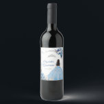 Rótulo De Garrafa De Cerveja Silver Blue Winter Snowflake Mis Quince<br><div class="desc">Flocos de neve de inverno azul prateado Mis Quince Vinho Etiquetas</div>