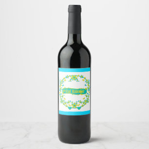 Rótulo De Garrafa De Cerveja Símbolo de Meia-Verão suecia Feliz Midsommar.