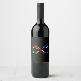 Rótulo De Garrafa De Cerveja Símbolo do infinito de cometas arco-íris