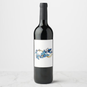 Rótulo De Garrafa De Cerveja Símbolo Infinito de Borboletas Azuis Morpho