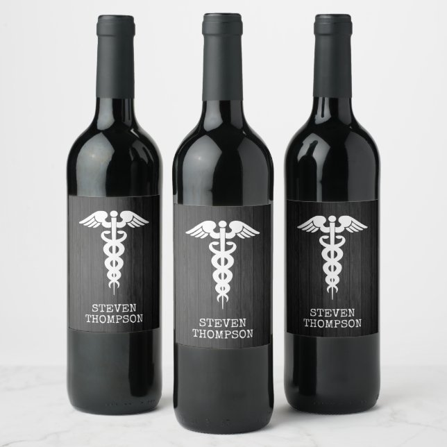 Rótulo De Garrafa De Cerveja Símbolo médico personalizado Caduceus Doctor Nurse (Garrafas)