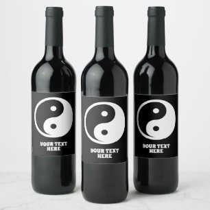 Rótulo De Garrafa De Cerveja Símbolo Yin Yang - tatuagem sólida design 2