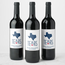 Rótulo De Garrafa De Cerveja Símbolos do Texas, Texas, azul naval