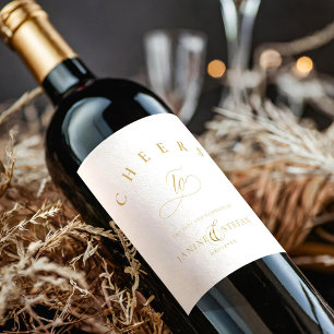 Rótulo De Garrafa De Cerveja Simple Elegance Wedding Cheers White ID1022