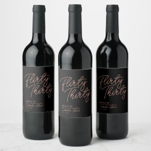 Rótulo De Garrafa De Cerveja Simples Flirty Moderna Trinta Personalizada Aniver