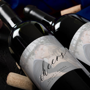 Rótulo De Garrafa De Cerveja Simples script moderno anima casamento de fotos