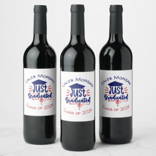 Rótulo De Garrafa De Cerveja Simplesmente Vermelho e Azul Formatados Personaliz