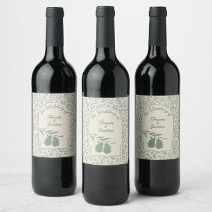 Rótulo De Garrafa De Cerveja Sinal de Boas-vindas do Casamento Verde Elegante