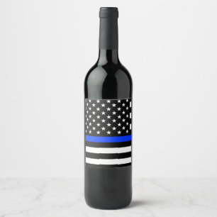 Rótulo De Garrafa De Cerveja Sinalizador de Polícia de Linha Azul Fino