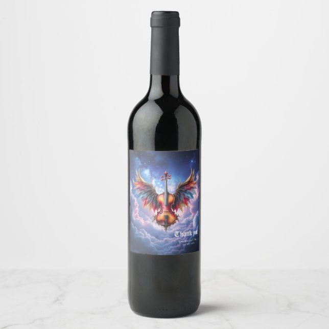 Rótulo De Garrafa De Cerveja Sinfonia dos Céus enluarados. (Frente)