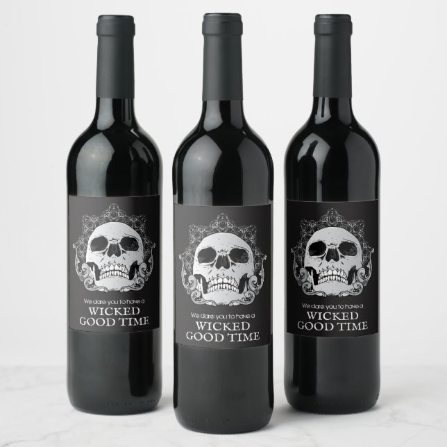 Rótulo De Garrafa De Cerveja Skull Halloween (Garrafas)