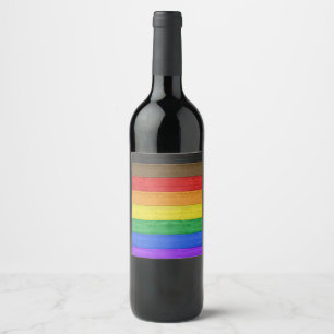 Rótulo De Garrafa De Cerveja SlipperyJoe's Inclusive orgulho gay flag texturizo