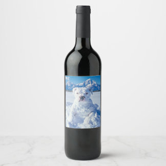 Rótulo De Garrafa De Cerveja Snowman Pitbull Cachorro Cachorro Grande Tetons Gi
