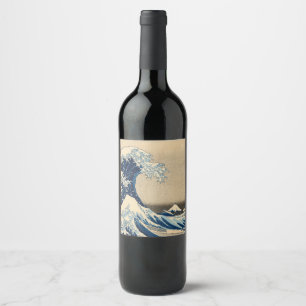 Rótulo De Garrafa De Cerveja Sob a onda de Kanagawa por Katsushika Hokusai