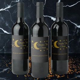 Rótulo De Garrafa De Cerveja Sob o Aniversário das Estrelas
