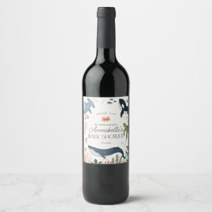 Rótulo De Garrafa De Cerveja Sob o rótulo do vinho Chá de fraldas no oceano mar