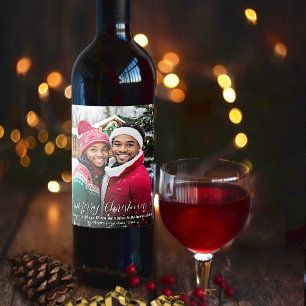 Rótulo De Garrafa De Cerveja Sobreposição de Foto Estrelas Festivas de Natal