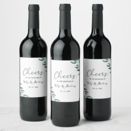 Rótulo De Garrafa De Cerveja Sobreposição de Noiva Botânica Elegante de Eucalip