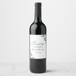 Rótulo De Garrafa De Cerveja Sobreposição de Noiva Botânica Elegante de Eucalip