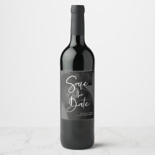 Rótulo De Garrafa De Cerveja Sobreposição Preto e Branco Foto Salvar Data