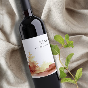 Rótulo De Garrafa De Cerveja Solha Laranja Amarelo Queda Árvores Monograma Casa