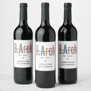 Rótulo De Garrafa De Cerveja Solteiro BArch personalizado de graduação de arqui