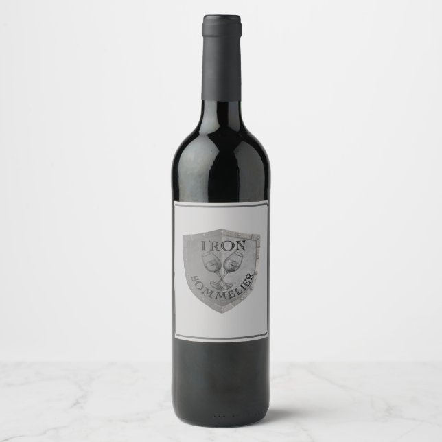 Rótulo De Garrafa De Cerveja Sommelier de Vinho Cinza Amante de Vinho (Frente)