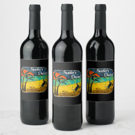 Rótulo De Garrafa De Cerveja Sonho de um surfista