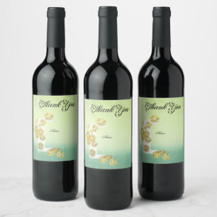 Rótulo De Garrafa De Cerveja Sonho Elegante Romântico da Margarida Dourada Char