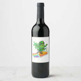 Rótulo De Garrafa De Cerveja Sortudo no Amor Psicodélico Passeio do Leprechaun