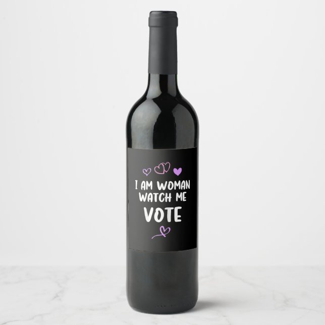Rótulo De Garrafa De Cerveja Sou Mulher, Cuidado Para Votar (Frente)