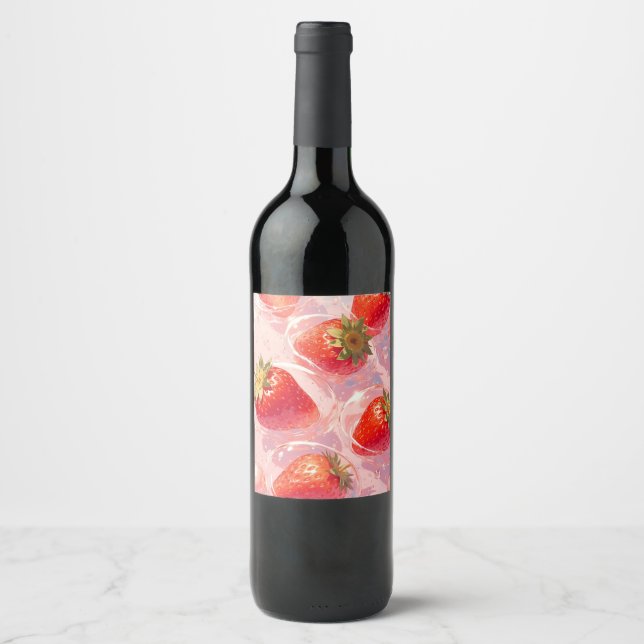 Rótulo De Garrafa De Cerveja Splash de Morango (Frente)