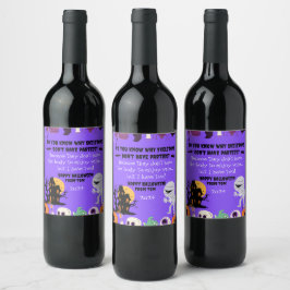 Rótulo De Garrafa De Cerveja Spook-tacular Custom Wine Labels for Halloween!
