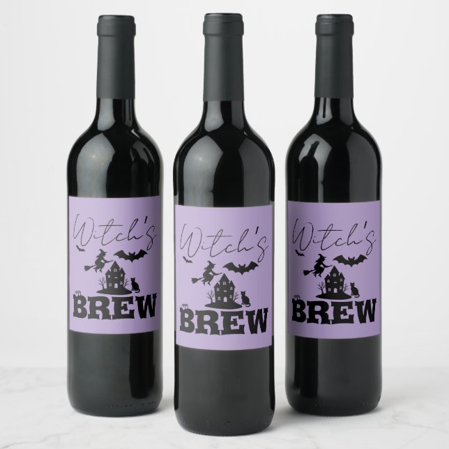 Rótulo De Garrafa De Cerveja Spooky Haunted House & Witch Silhouette | (Garrafas)