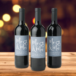 Rótulo De Garrafa De Cerveja Sr. Dusty Blue Wedding