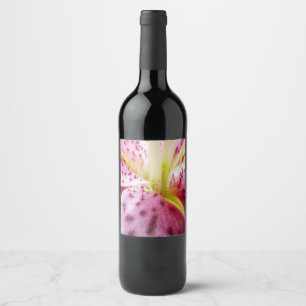 Rótulo De Garrafa De Cerveja Stargazer Lily Bright Magenta Floral