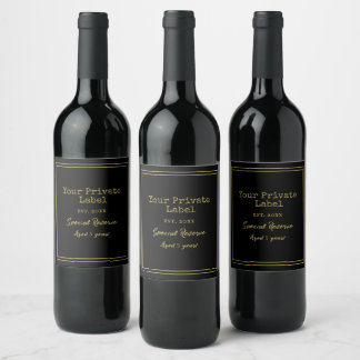 Rótulo De Garrafa De Cerveja  Sua Marca Privada Black e Gold Special Reserve