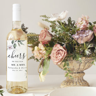 Rótulo De Garrafa De Cerveja Suave Folhagem Aquarela Folha e Flor   Dourado